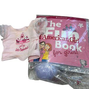 American Girl Doll "Lets Celebrate" Birthday Playset Shirt Balloon Book Set